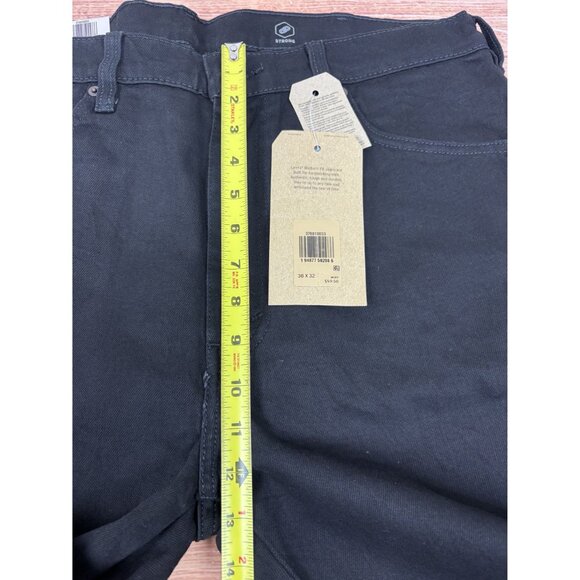 Levis Mens Western Fit Stretch Straight Leg Jeans W38 L32 Black - Picture 5 of 13